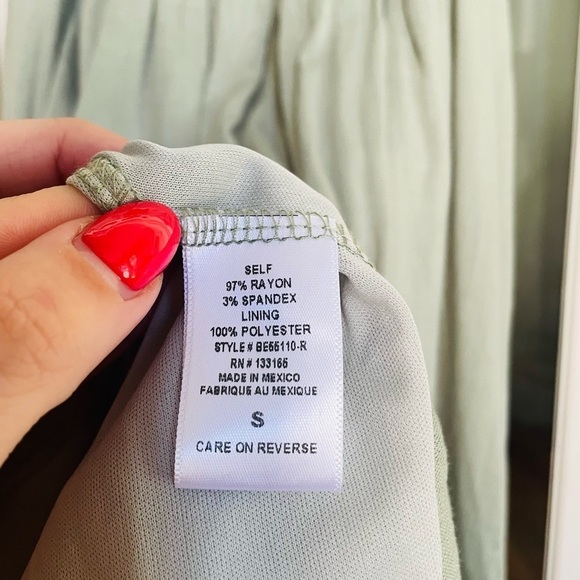 Altar'd State Sage Green Puff Sleeve Smocked Mini Dress - Picture 8 of 8